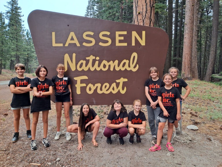 Girls Inc. NSV youth group photo in Lassen National Forest