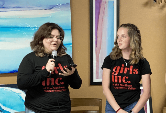 Two Girls Inc. participants at the 2023 Youth Leadership Council Open Mic Night